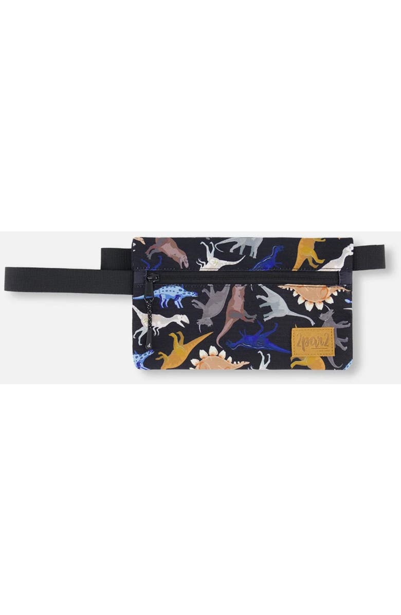 Deux par Deux Double Pencil Case Dinosaur, Main, color, Black