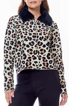 BY DESIGN Isa Faux Fir Trim Cardigan