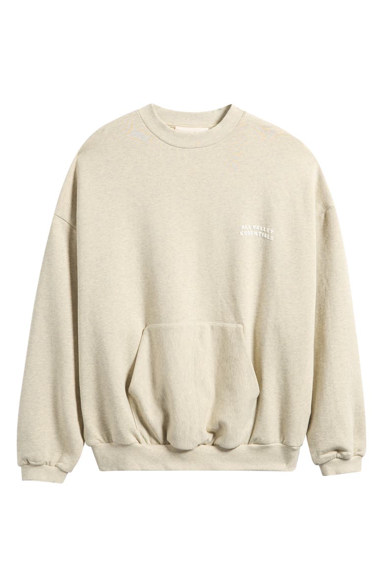 Fear of God Essentials '90s Cotton Crewneck Sweatshirt, Alternate, color, Washed Vanilla Heather
