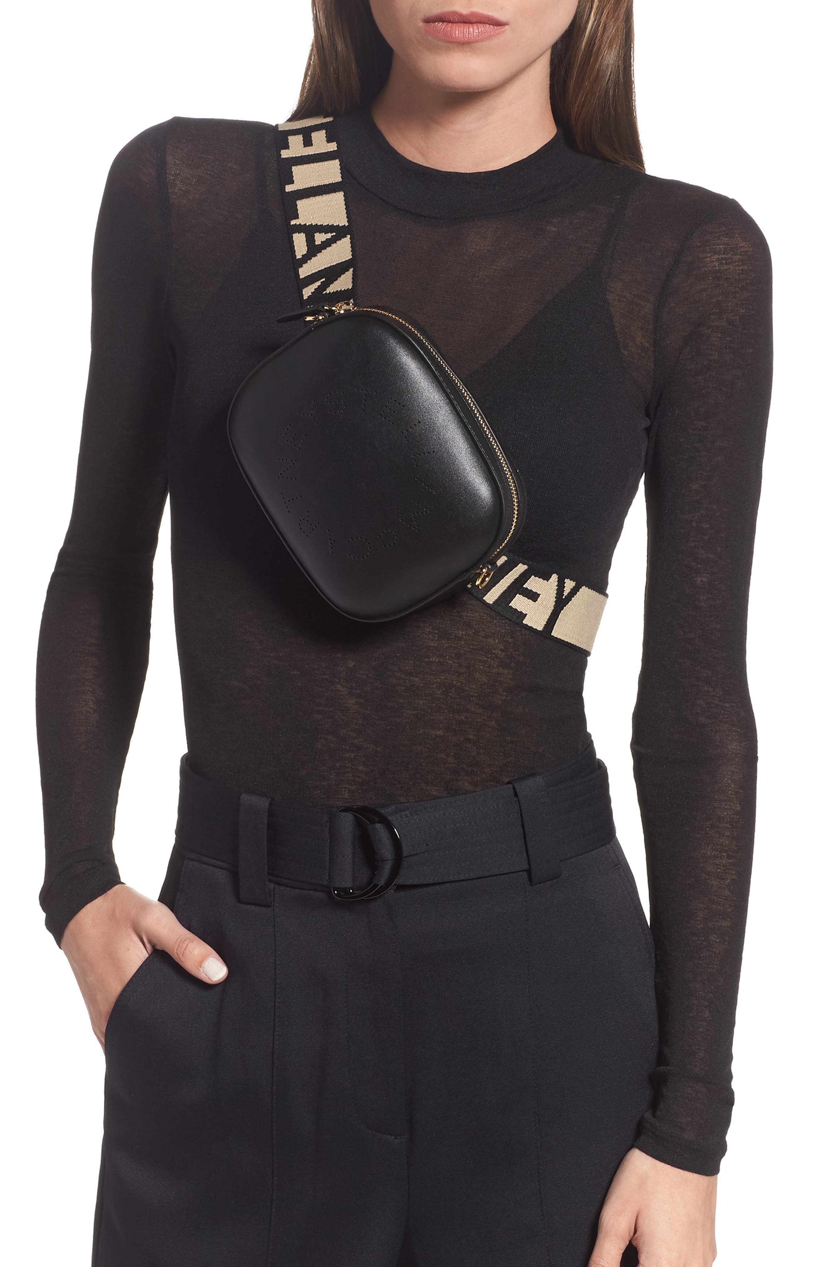 Stella McCartney Alter Faux Leather Belt Bag, Alternate, color, 