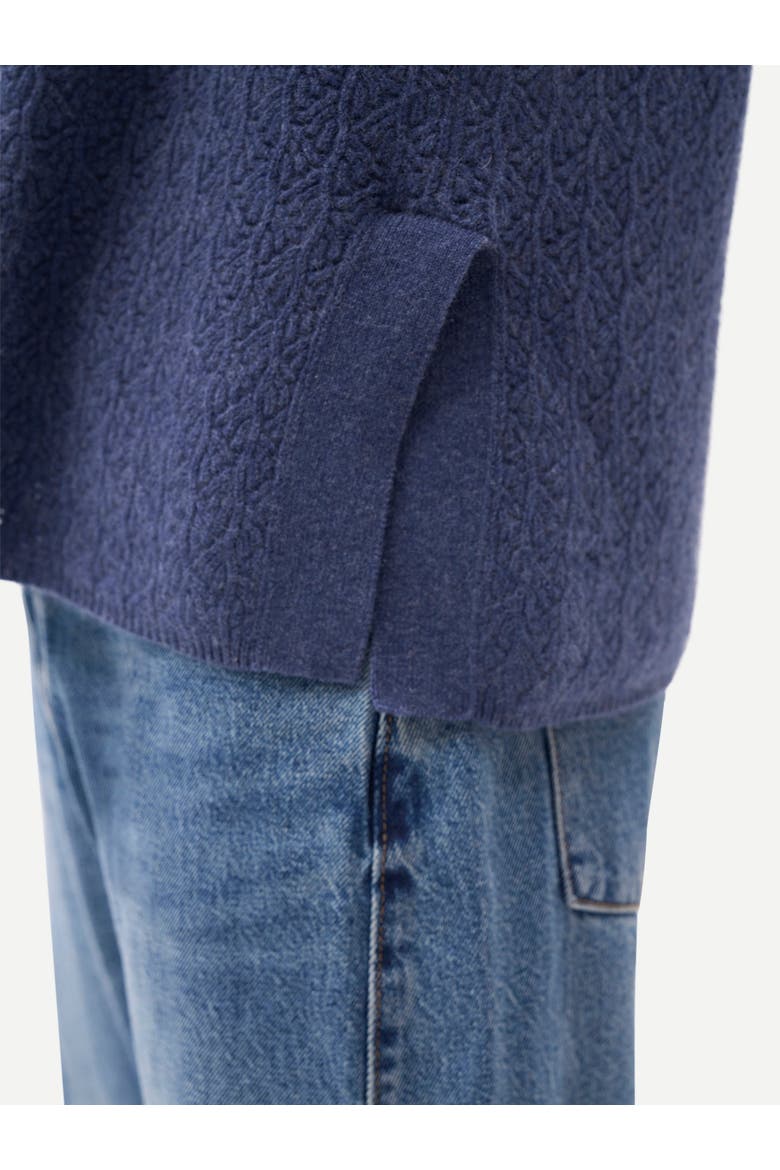 Ajour Knit Crewneck Cashmere Vest, Alternate, color, crown blue