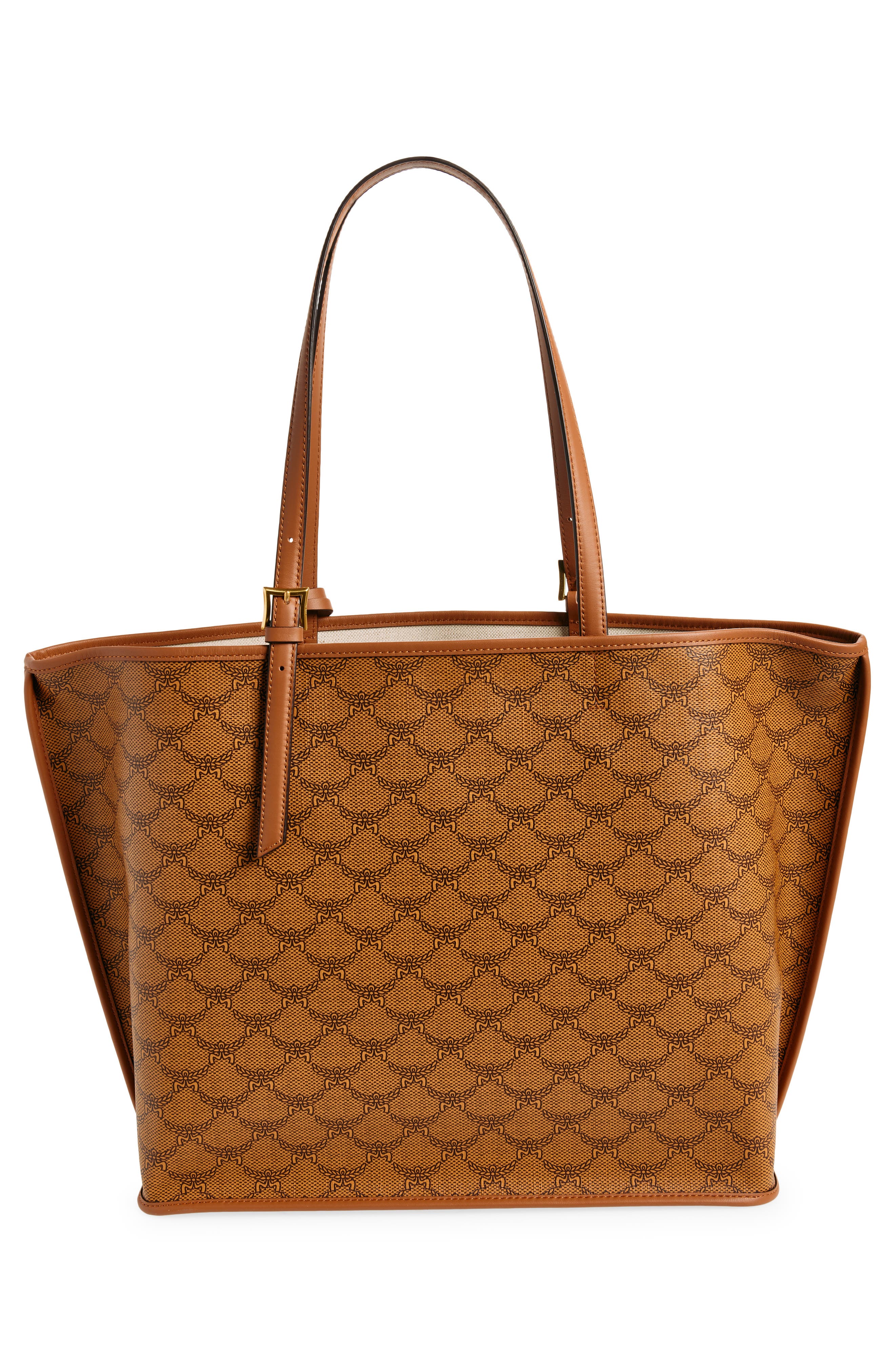 MCM Himmel Lauretos Coated Canvas Shopper Bag, Alternate, color, 