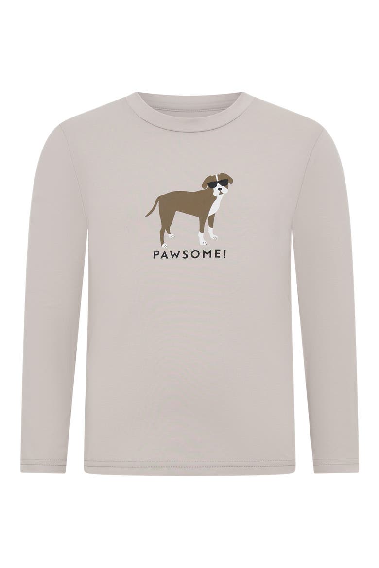 Kids' Pawsome Long Sleeve Graphic T-Shirt, Main, color, GREY