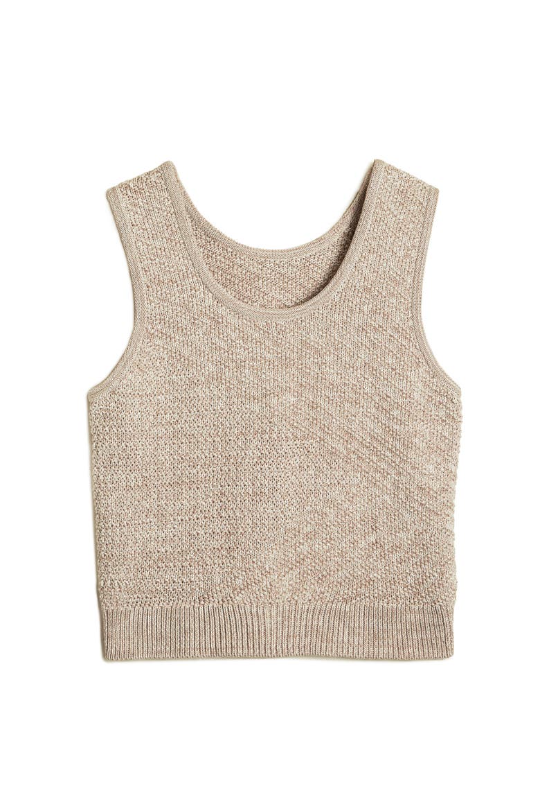 Angled Rib Crochet Vest, Alternate, color, Oat Marl