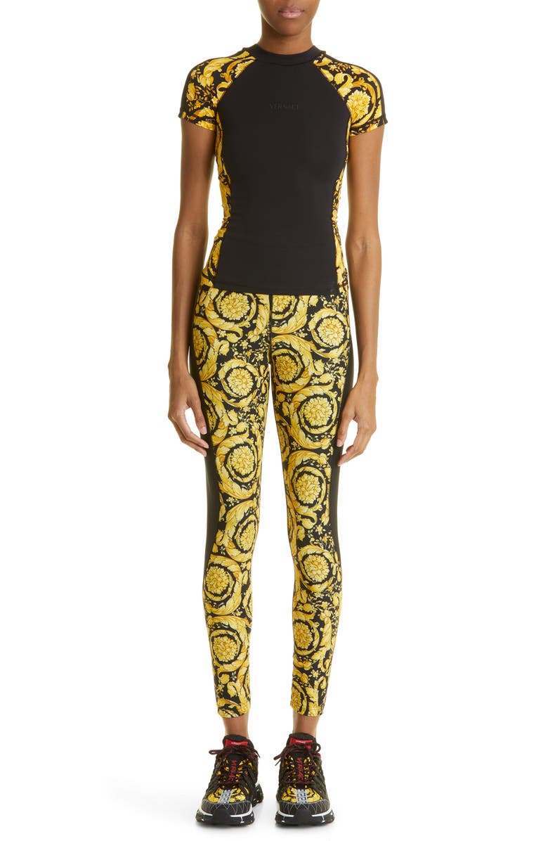 Versace Barocco Print T-Shirt, Alternate, color, 