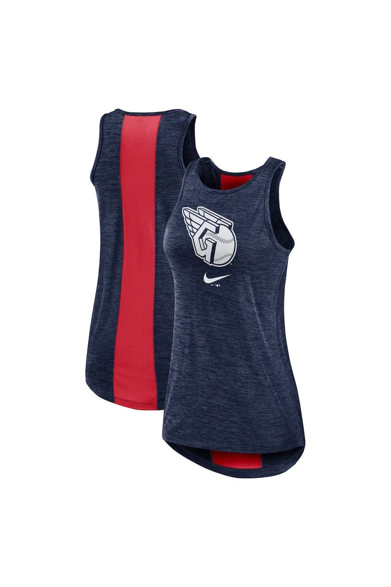 Women's Nike Navy Cleveland Guardians Dri-FIT Performance Right Mix High Neck Tank Top, Main, color, Navy