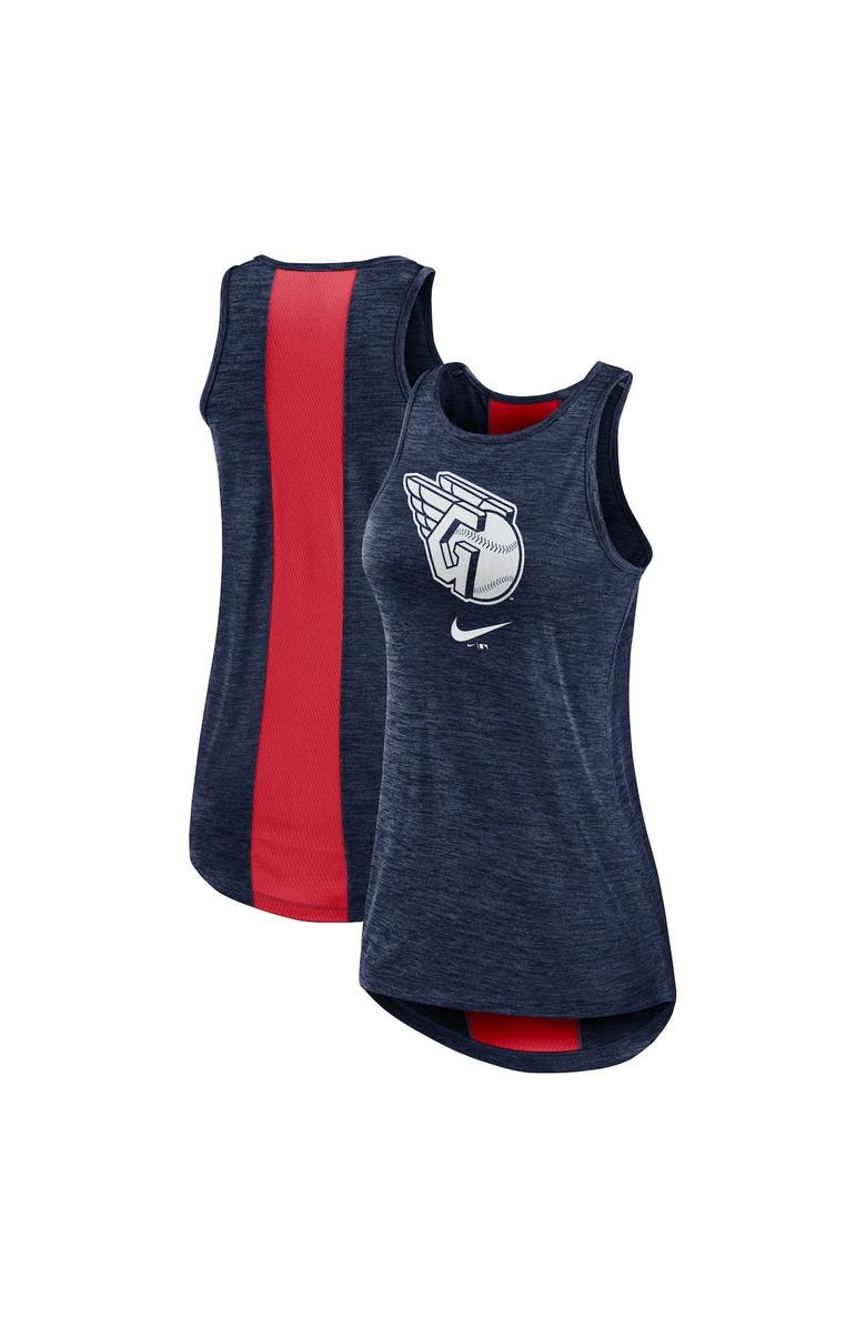 Nike Women's Nike Navy Cleveland Guardians Dri-FIT Performance Right Mix High Neck Tank Top, Main, color, 