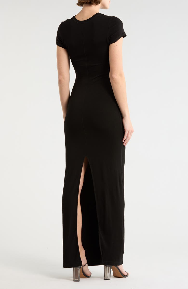 Alice + Olivia Delora Two-Way Cap Sleeve Maxi Dress, Alternate, color, Black