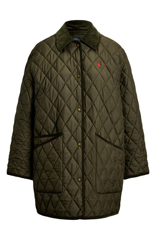 Polo Ralph Lauren Water Repellent Quilted Barn Jacket In Green