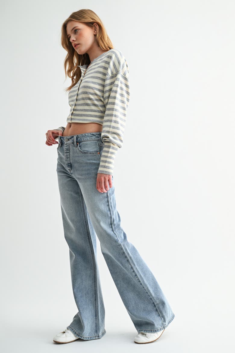 The Meridian High Rise Relaxed Flare Jean, Alternate, color, Light Wash