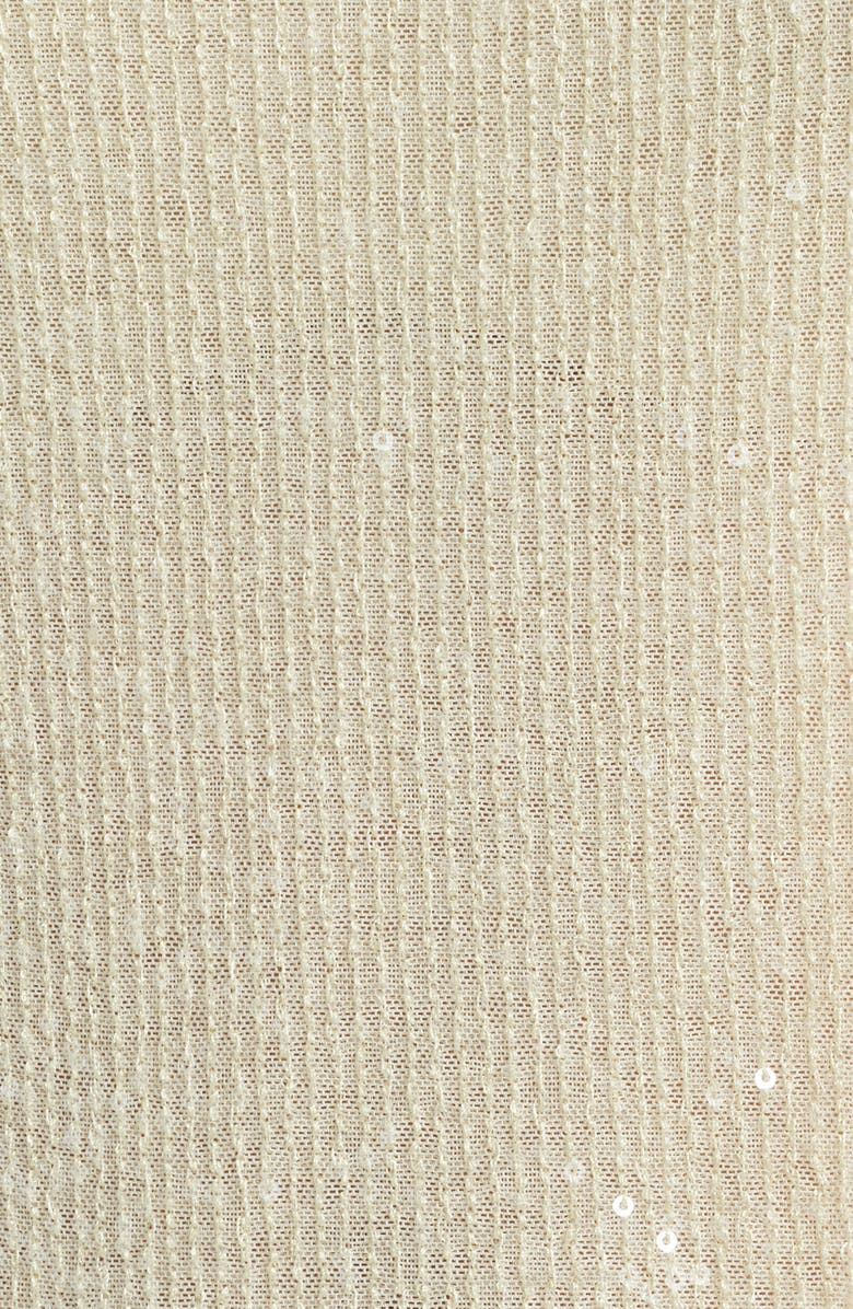 Anne Klein Sequin Mesh T-Shirt, Alternate, color, Whisper Yellow