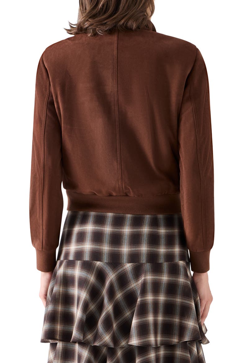 Suede Bomber Jacket, Alternate, color, CARAMEL