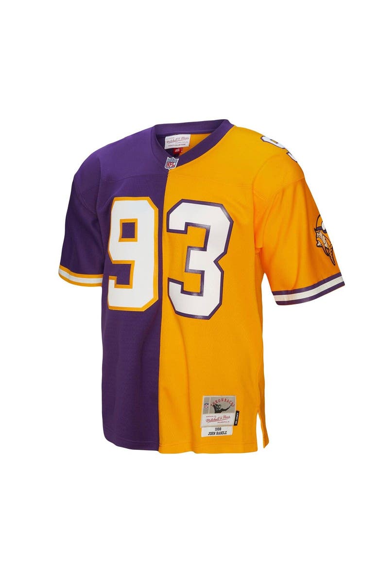 Men's Mitchell & Ness John Randle Purple/Gold Minnesota Vikings 1998 Split Legacy Replica Jersey, Alternate, color, Purple