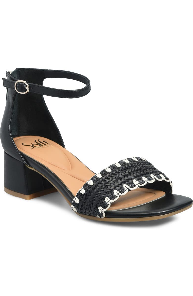 Söfft Lilah Ankle Strap Wedge Sandal, Main, color, Black