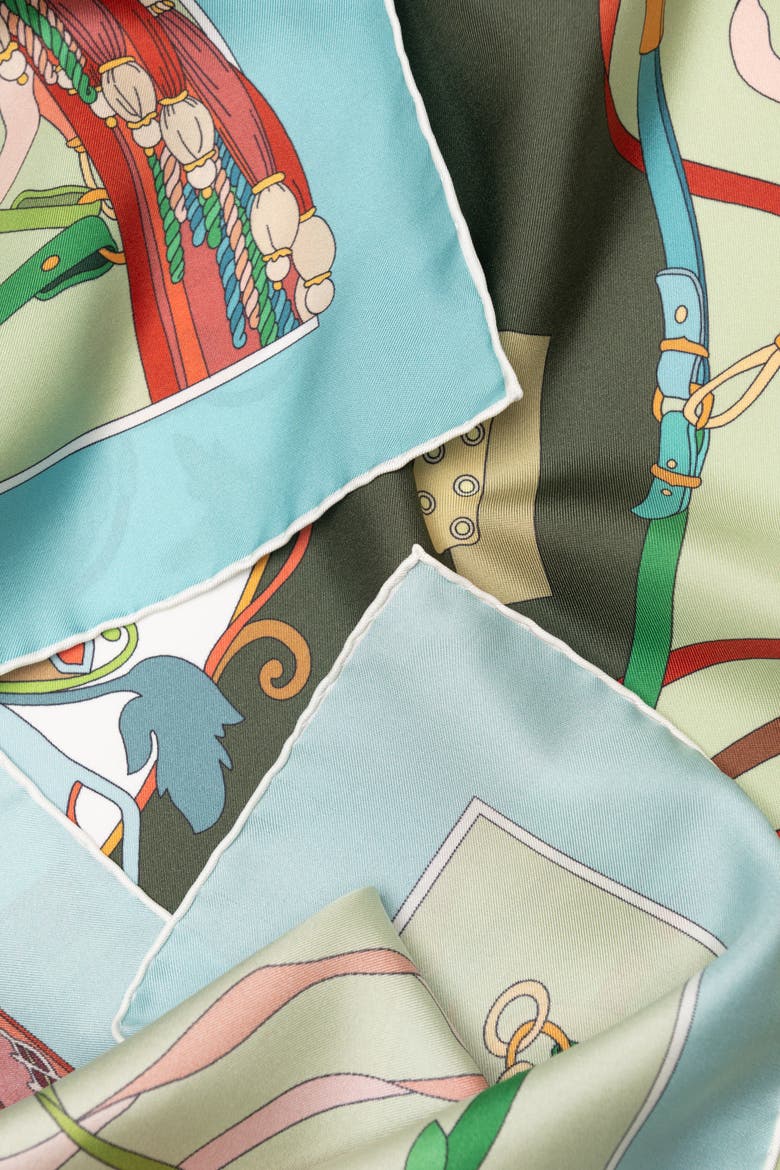 Sella Nobile - Silk Foulard for Women, Alternate, color, Green