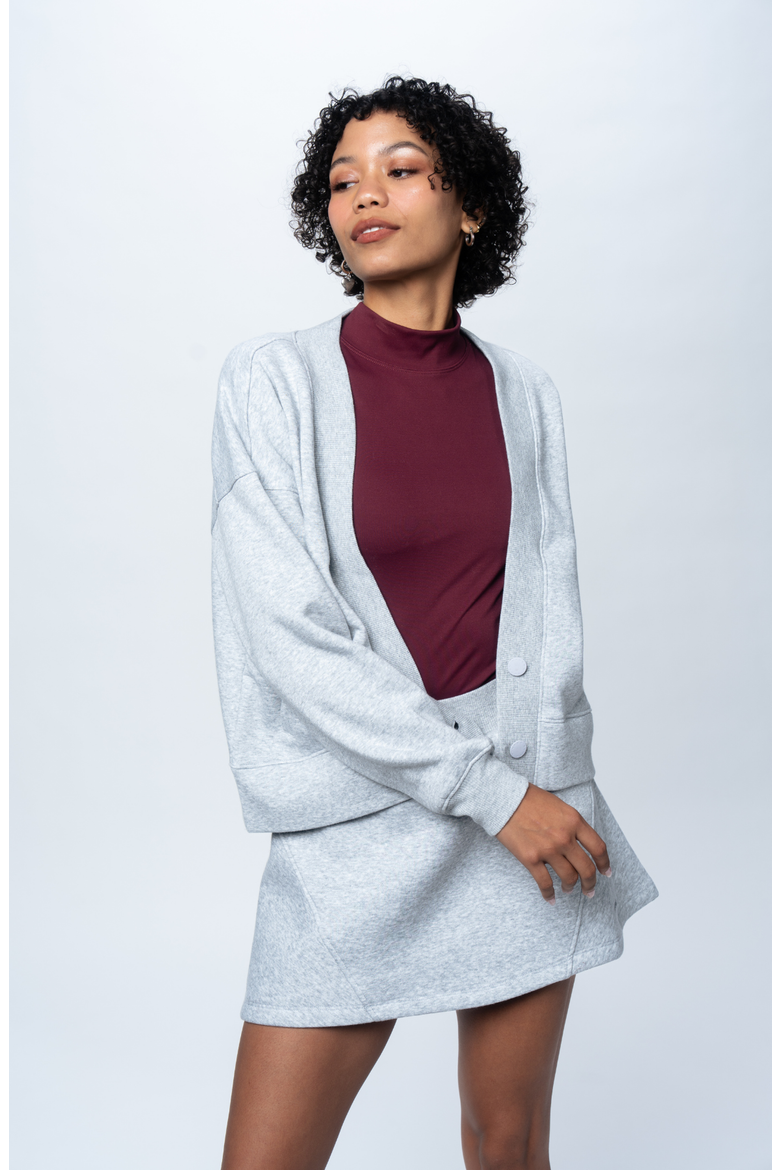 SportFleece Cardigan, Alternate, color, Heather Grey