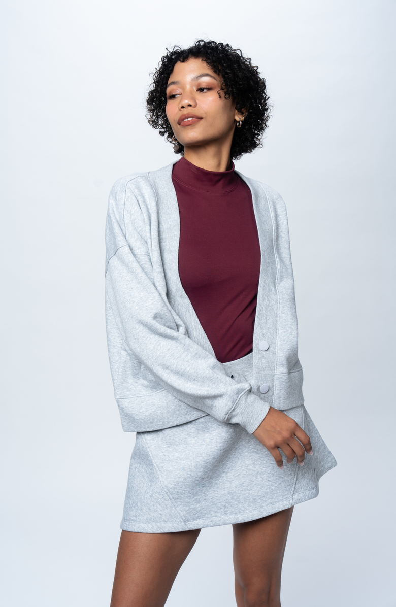 Sierra Madre Golf SportFleece Cardigan, Alternate, color, Heather Grey