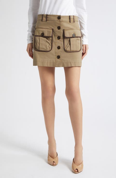Kylie Button Front Miniskirt
