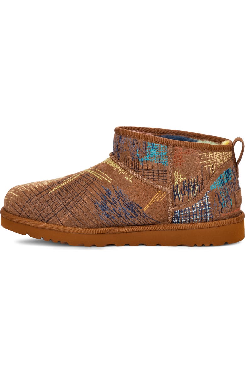 UGG<sup>®</sup> x The Elder Statesman Classic Ultra Mini Genuine Shearling Lined Bootie, Alternate, color,