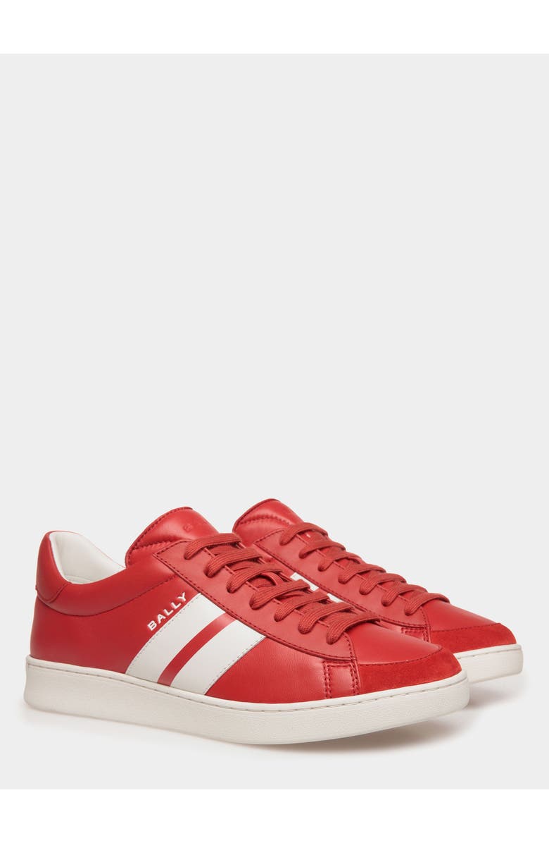 Bally Tennis Sneaker In Candy And Leather, Alternate, color, Red
