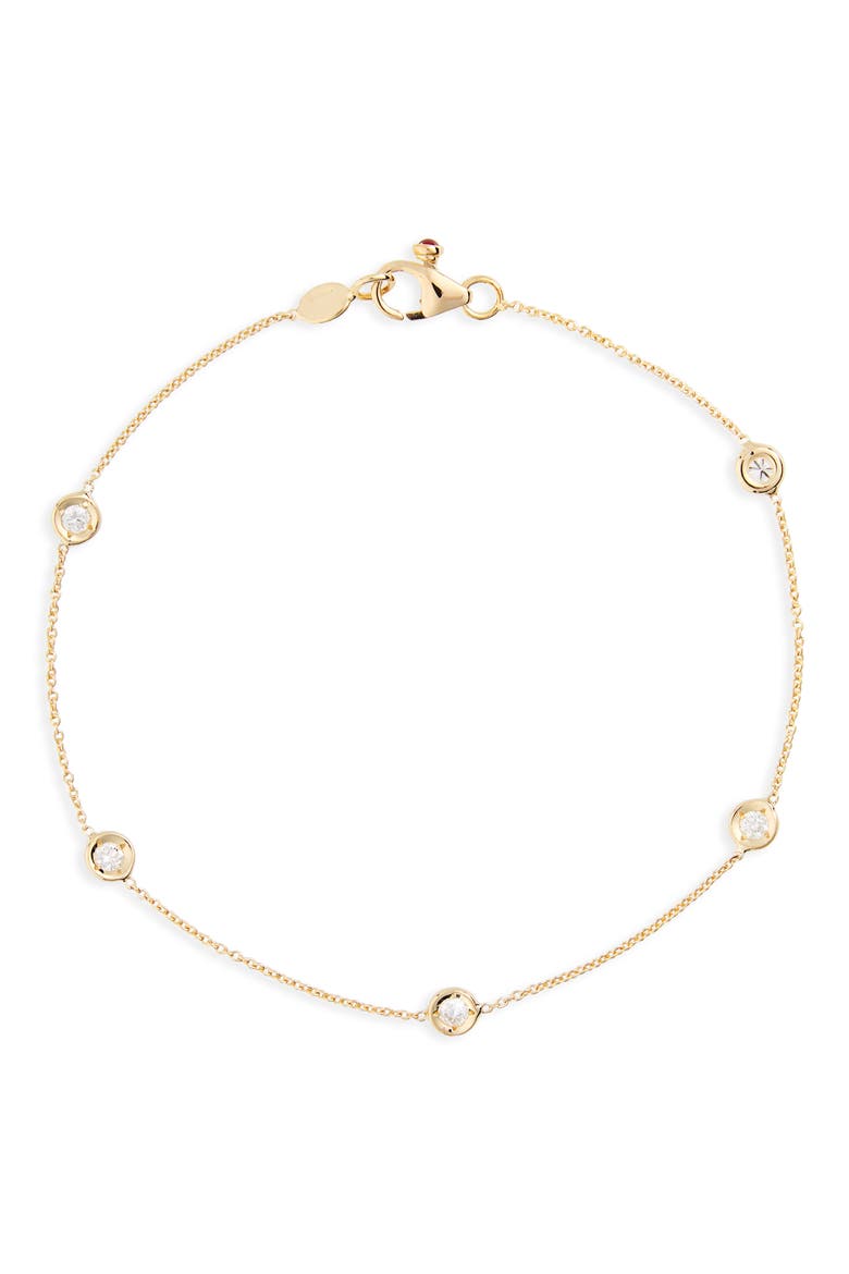 Diamond Station Bracelet, Main, color, YELLOW GOLD