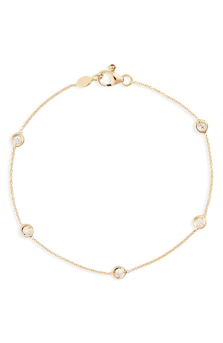 Roberto Coin Diamond Station Bracelet, Main, color, Yellow Gold