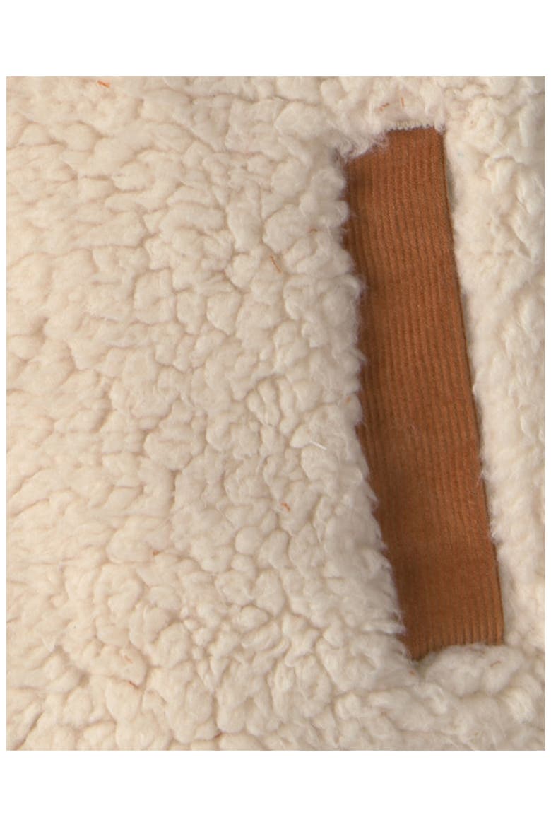 Corduroy Trim Faux Shearling Jacket, Alternate, color, IVORY SHERPA JACKET