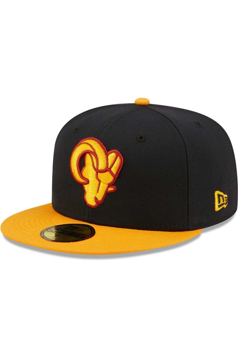 Men's New Era Navy/Gold Los Angeles Rams SoFi Stadium Inaugural Season 59FIFTY Fitted Hat, Alternate, color, Navy