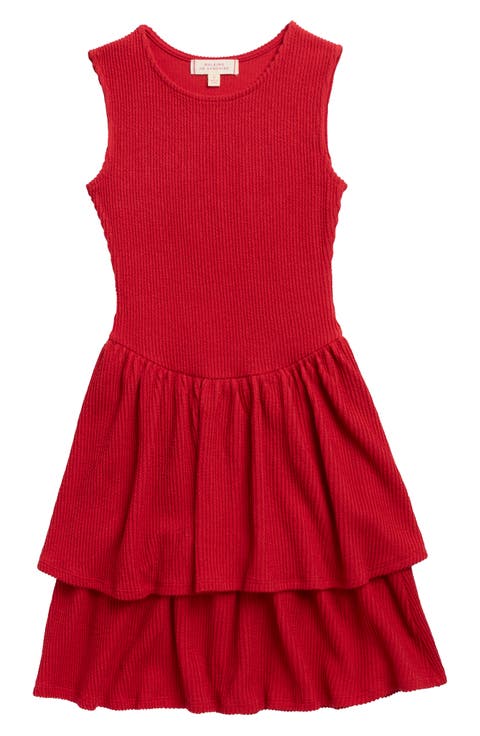 Kids' Sleeveless Knit Tiered Dress (Big Kid)