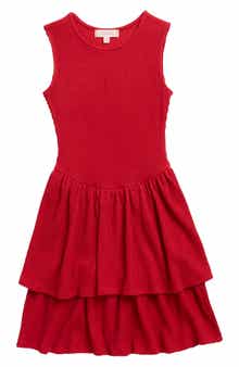 Walking on Sunshine Kids' Sleeveless Knit Tiered Dress