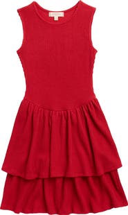 Walking on Sunshine Kids' Sleeveless Knit Tiered Dress