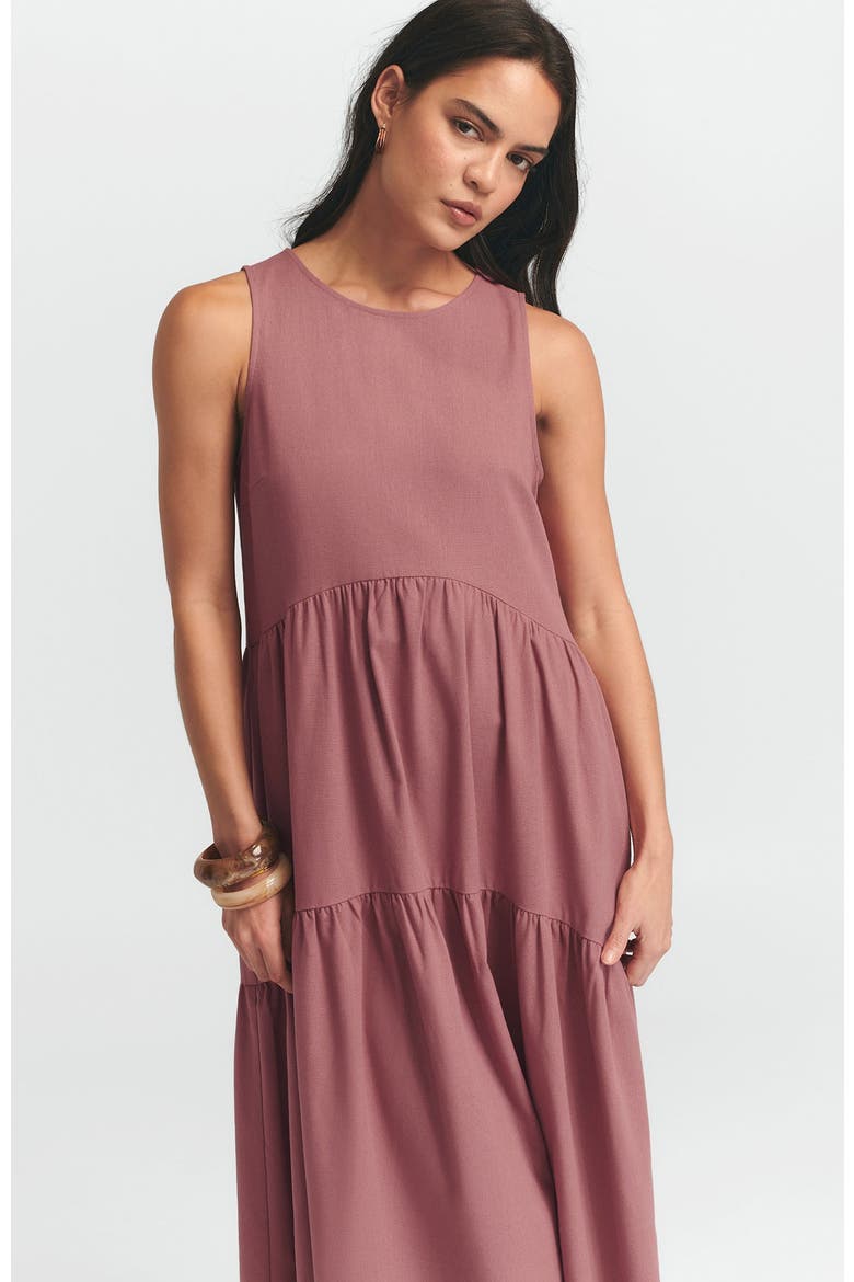 Remi Tiered Dress, Alternate, color, Dusty Rose