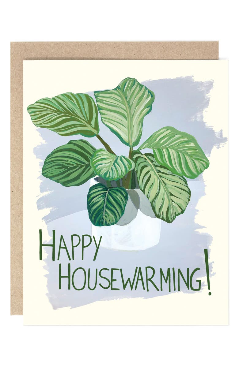DRAWN GOODS Happy Housewarming Greeting Card, Main, color, Green Multi