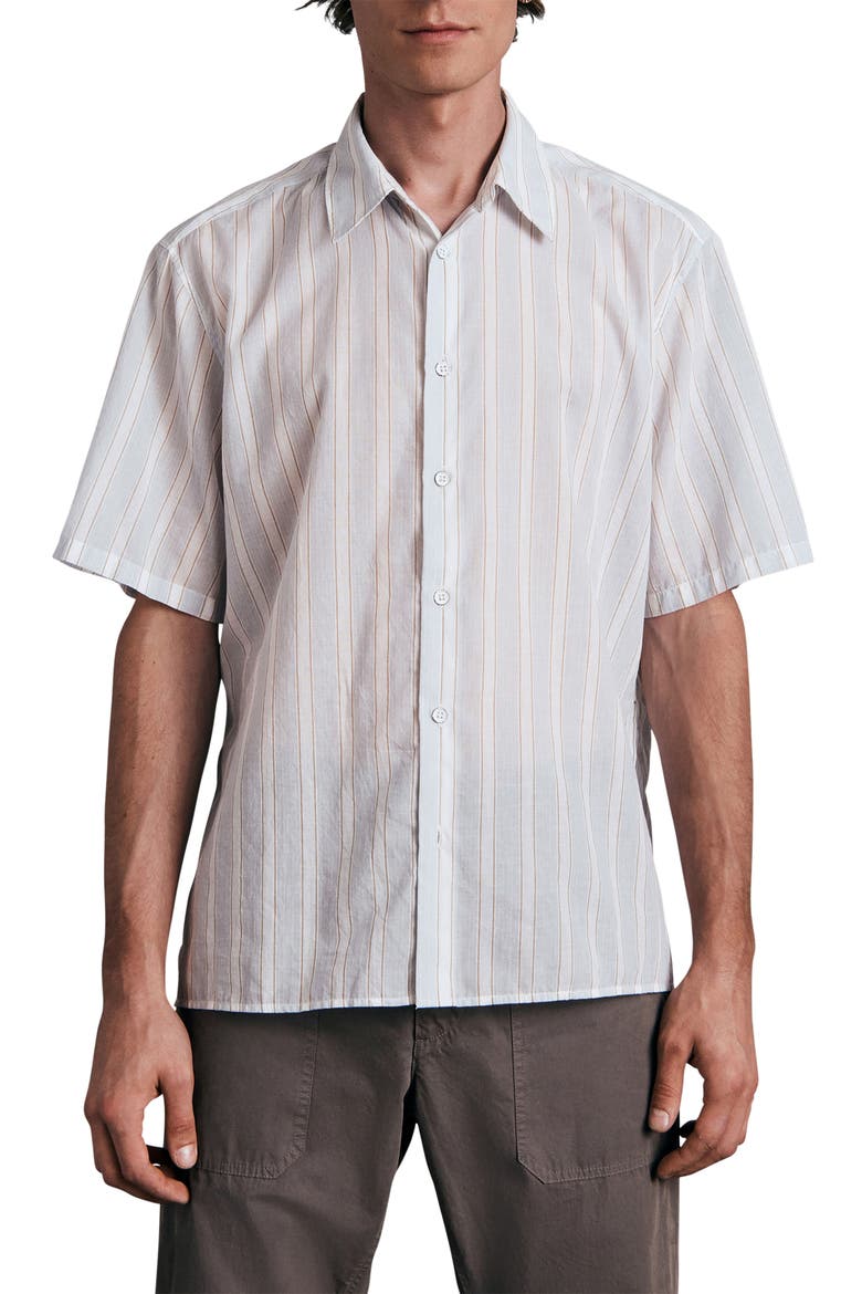 Dalton Stripe Short Sleeve Button-Up Shirt, Main, color, BLUSTRIPE