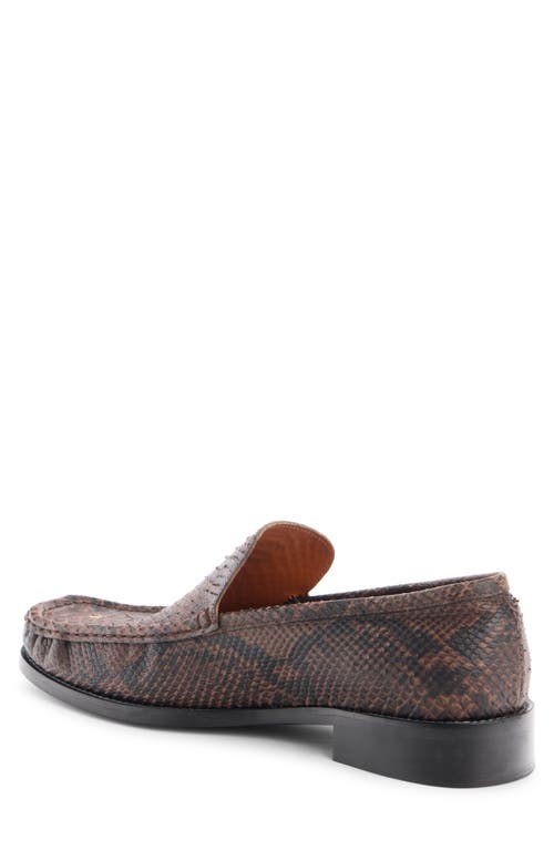 Acne Studios Boafer Python-effect Leather Loafers In Brown