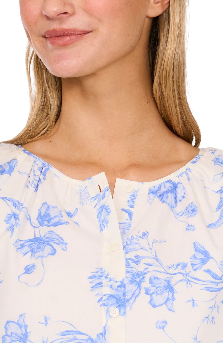 CeCe Floral Print Button-Up Woven Shirt, Alternate, color, 