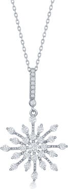 SIMONA Cubic Zirconia Snowflake Pendant Necklace