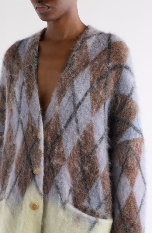Acne Studios Katcher Argyle Mohair & Wool Blend Cardigan In Multi