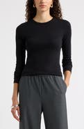 Nordstrom Ribbed Crewneck Long Sleeve T-Shirt