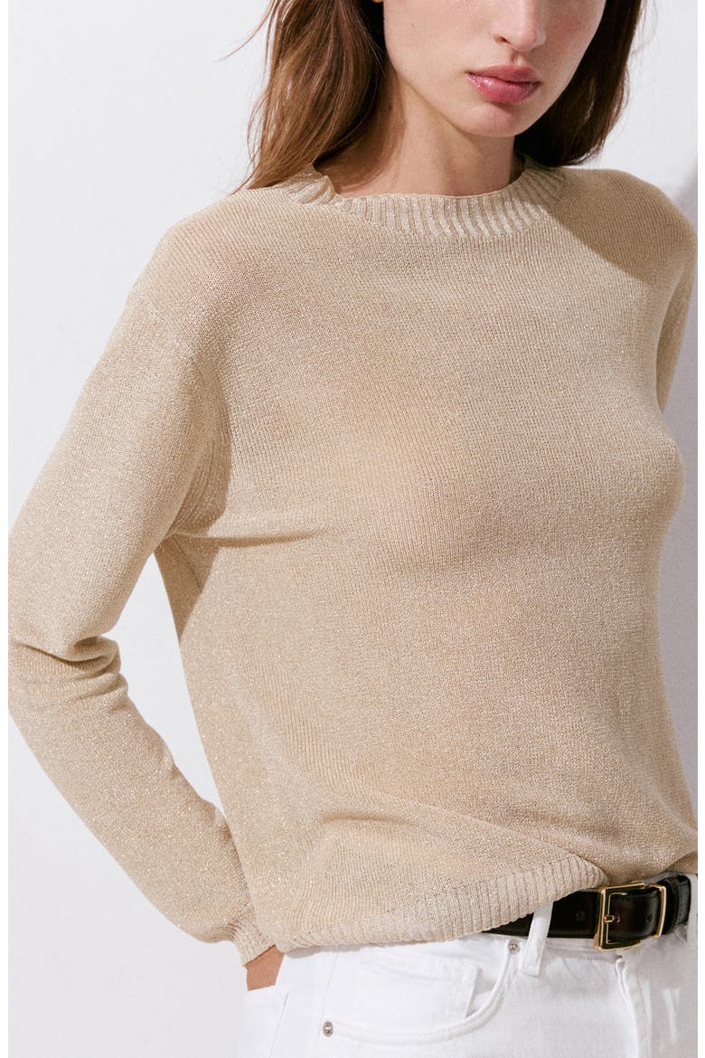 Metallic Sweater, Main, color, GOLD