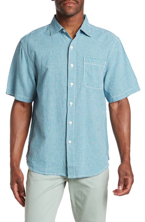 Gingham Grove Short Sleeve Linen & Cotton Shirt