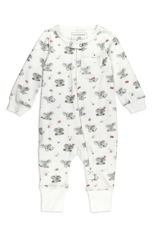 L'Ovedbaby Baby Elephant Organic Cotton Zip Romper  product