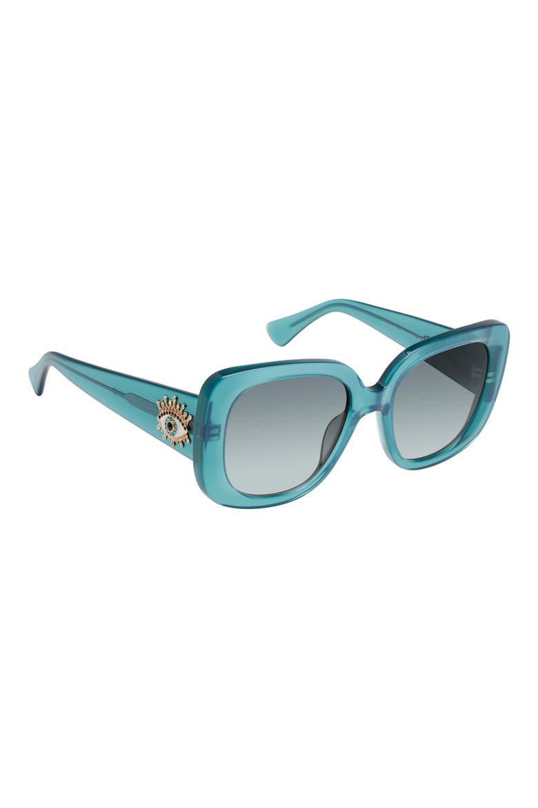 53mm Gradient Butterfly Sunglasses, Alternate, color, EMERALD/ SMOKE GREEN