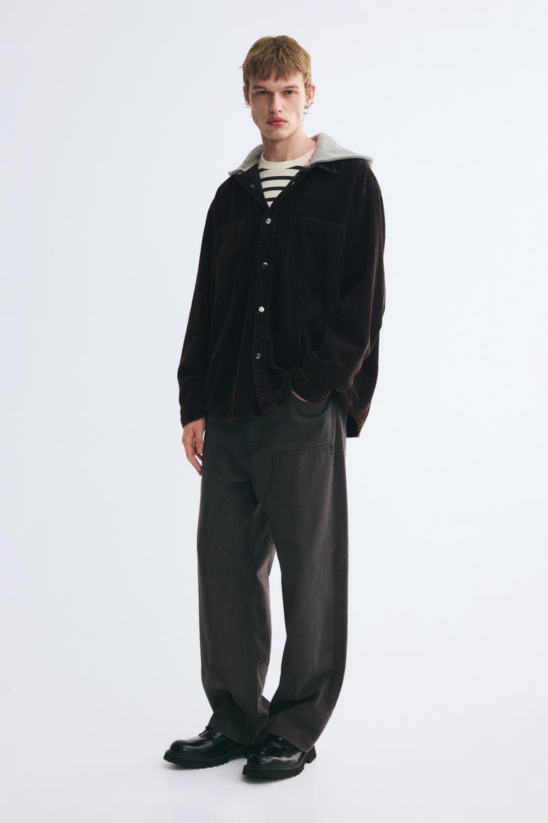 Corduroy Overshirt, Alternate, color, Charcoal gray
