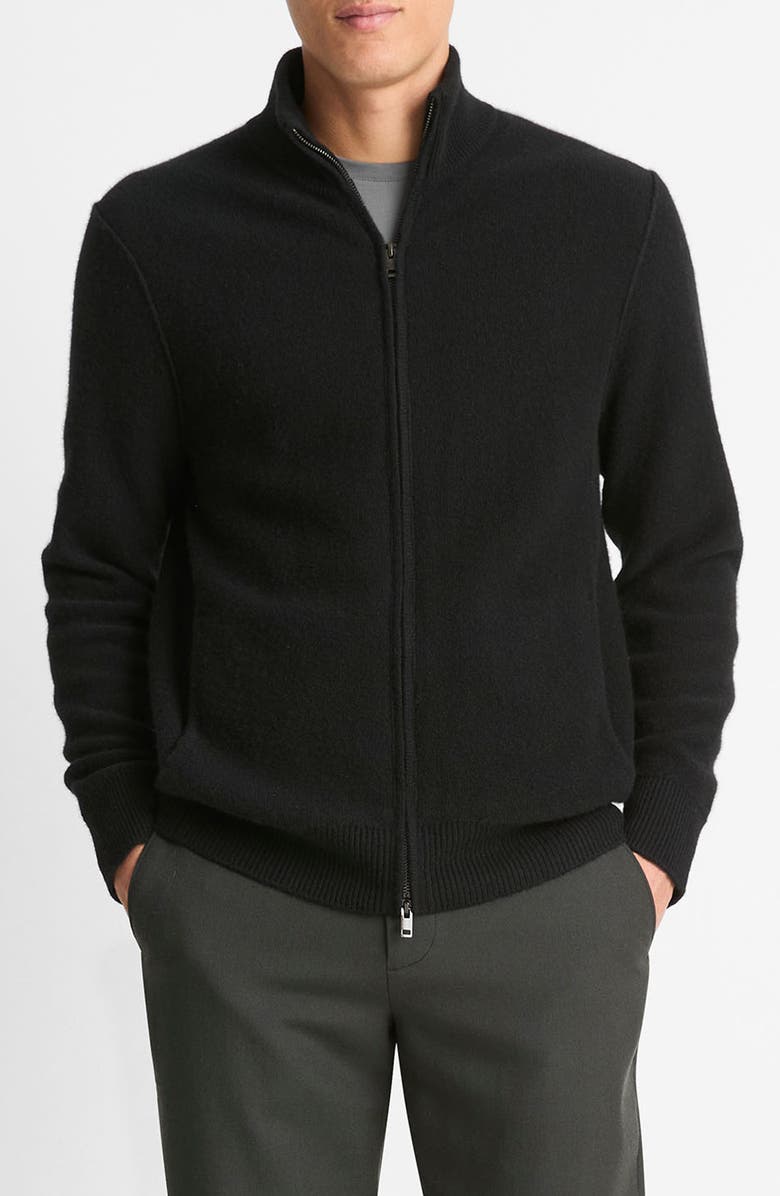 Vince Boiled Cashmere Zip-Up Cardigan, Main, color, 