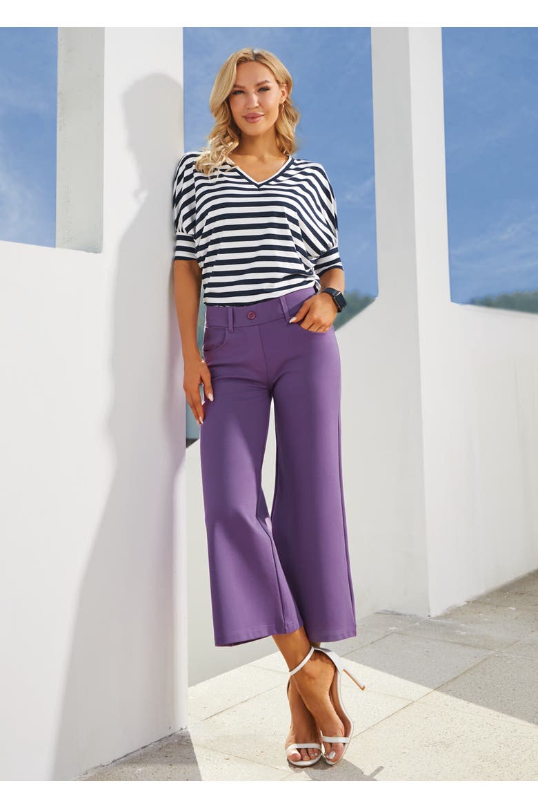 7 Pocket DPYP Dress Pant Yoga Pant Crop Wide, Alternate, color, Grape
