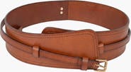 Modenaire Leather Waist Belt with Layered Strap and Buckle