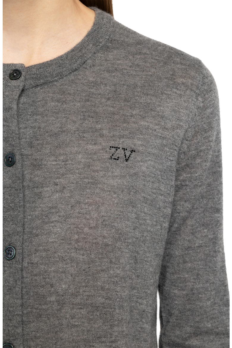 Missya Cashmere Cardigan, Alternate, color, MEDIUM GREY
