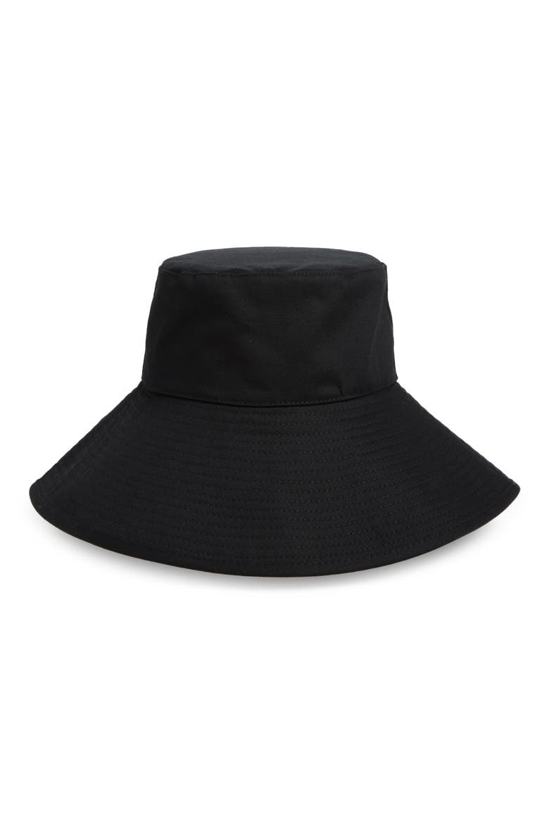 Cotton Canvas Bucket Hat, Main, color, BLACK
