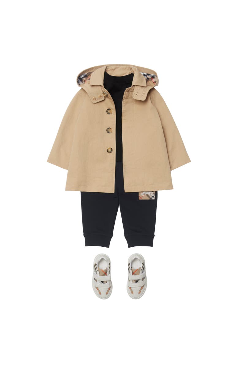 Burberry Check Label Cotton Jogging Pants, Alternate, color, Black